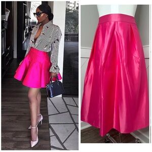 YIGE HOT PINK FULL MIDI SKIRT/ PRELOVED/ SIZE 16